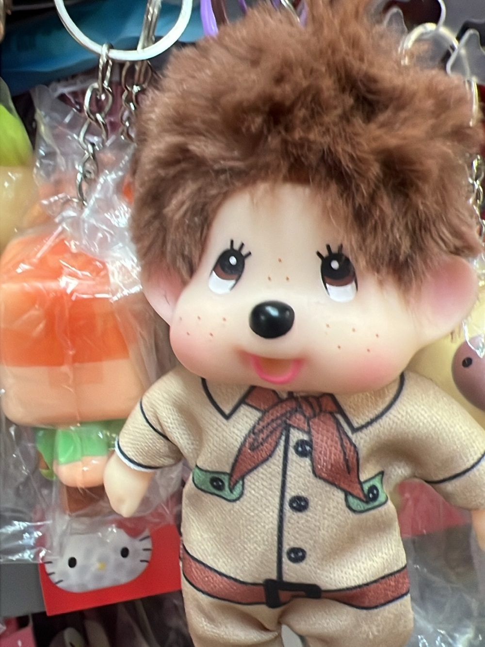 Plush Hedgehog Keychain Toy - Brown